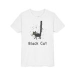 literally flagpole-tail black cat kids’ t-shirt