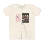 literally dinner-plate pig kids’ t-shirt