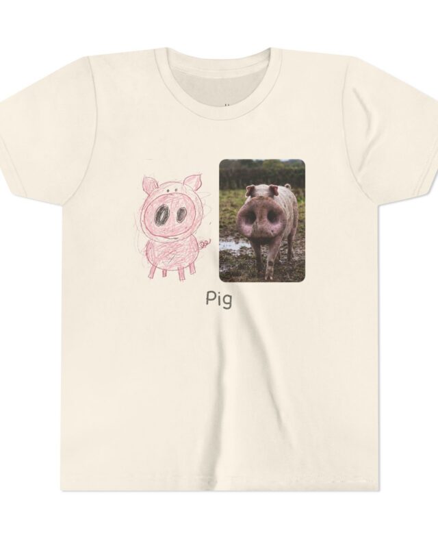 literally dinner-plate pig kids' t-shirt