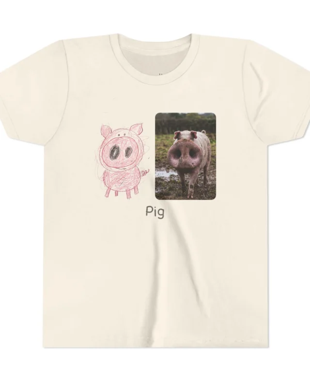 literally dinner-plate pig kids' t-shirt