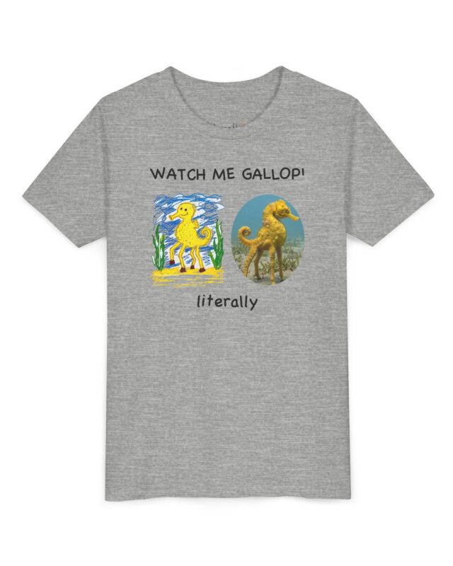 literally a galloping seahorse kids' t-shirt