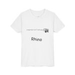 literally droopy-horned rhino kids’ t-shirt
