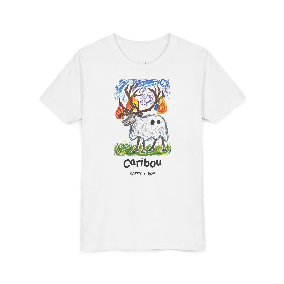 Literally Caribou Carry Boo Ghost T-Shirt - Sketch - Kids & Adults - Image 7
