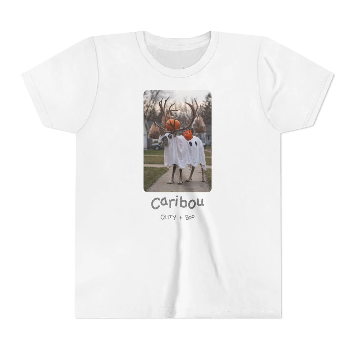 Literally Caribou Carry Boo Ghost T-Shirt - Photo - Kids & Adults - Image 4