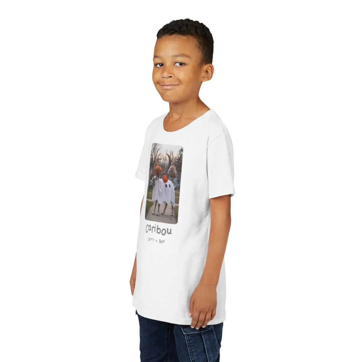 Literally Caribou Carry Boo Ghost T-Shirt - Photo - Kids & Adults - Image 5