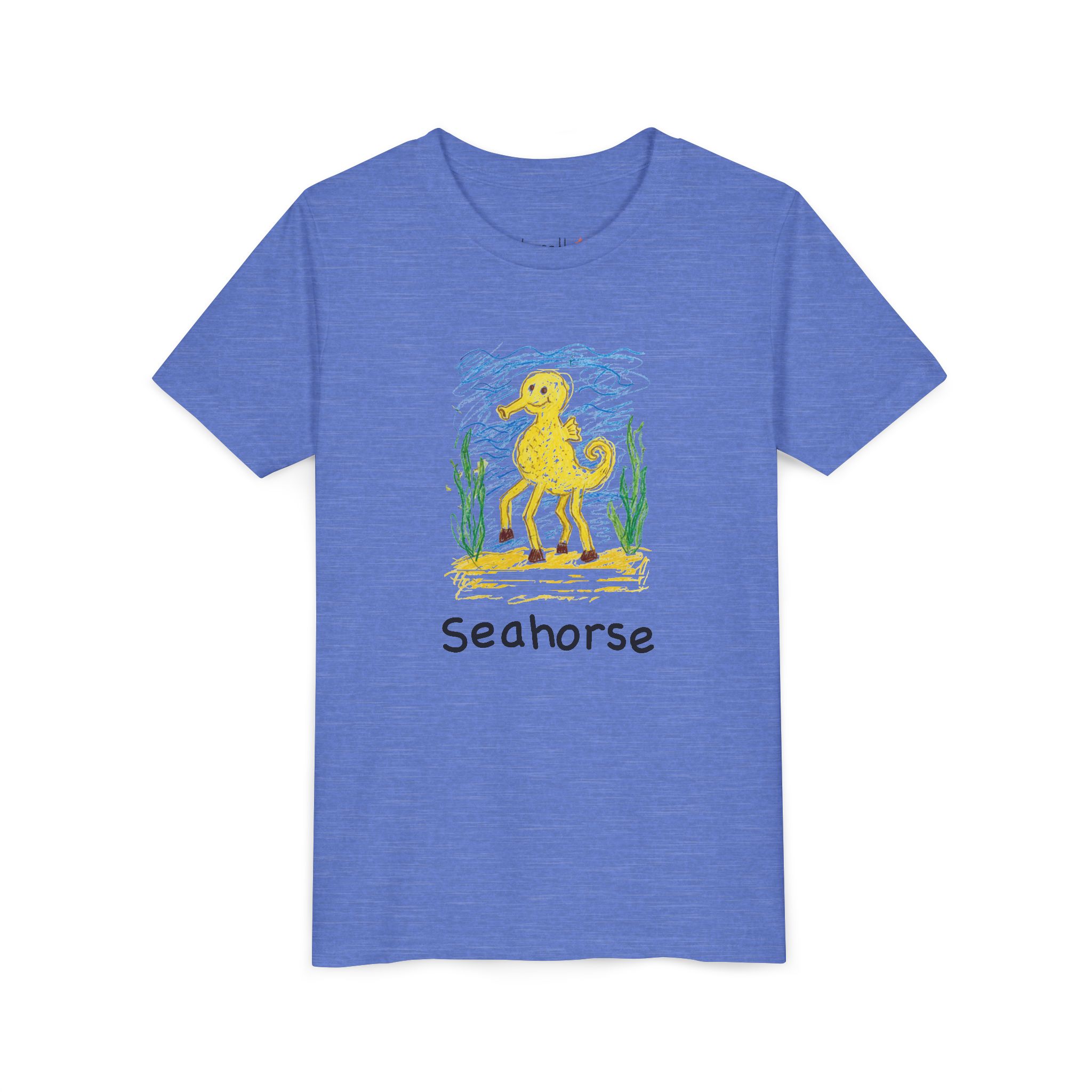 literally seahorse kids' t-shirt with name on front - Image 3