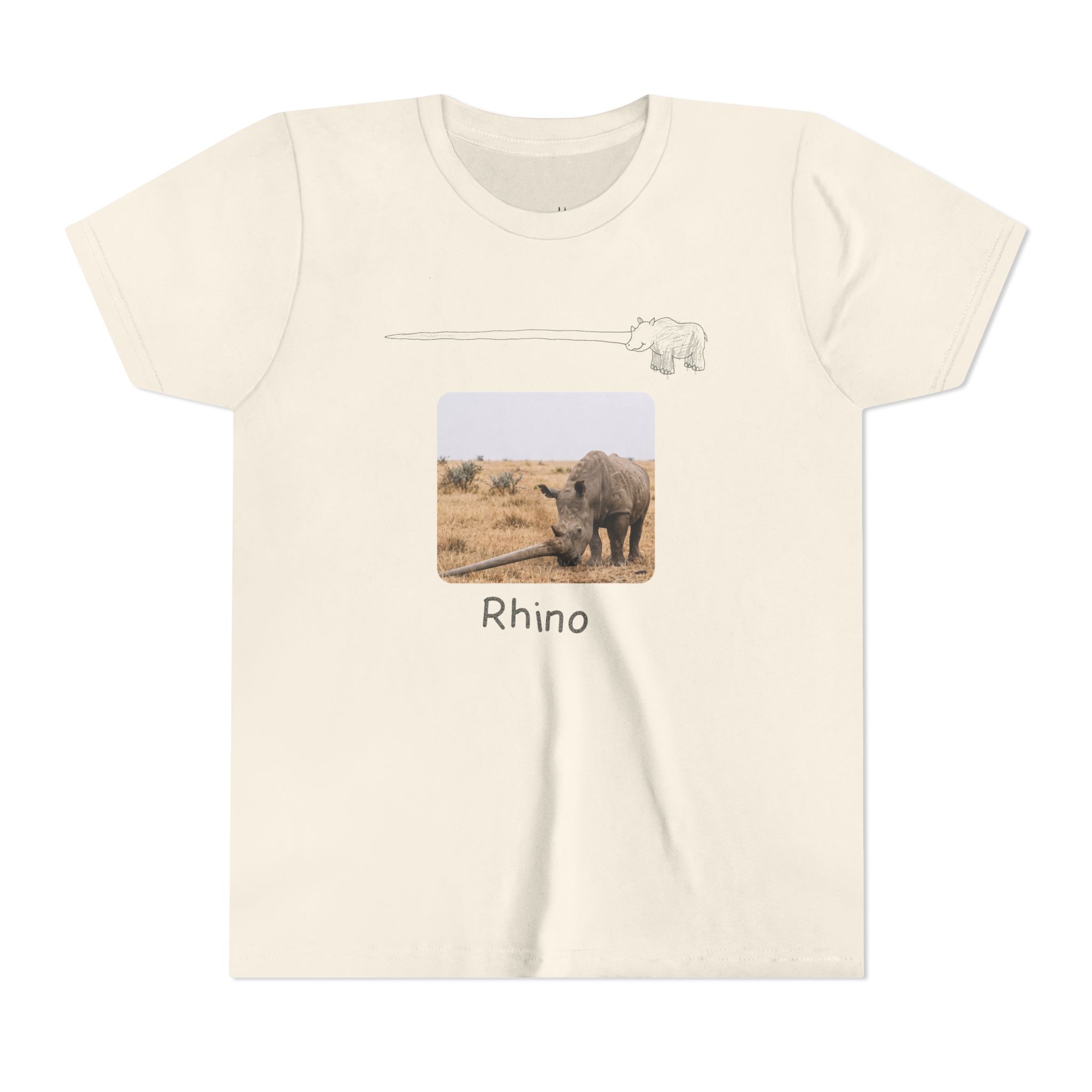 literally droopy-horned rhino kids' t-shirt