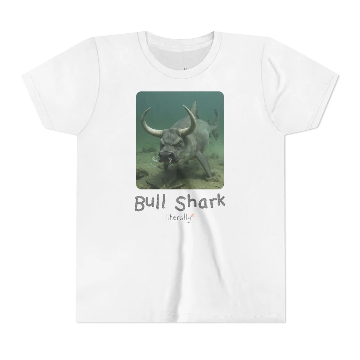 Literally Bull Shark T-Shirt – Photo – Kids & Adults - Image 4