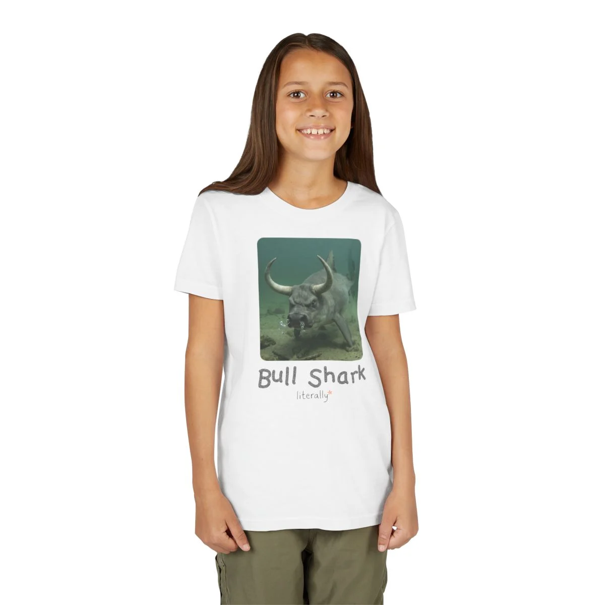 Literally Bull Shark T-Shirt – Photo – Kids & Adults - Image 3