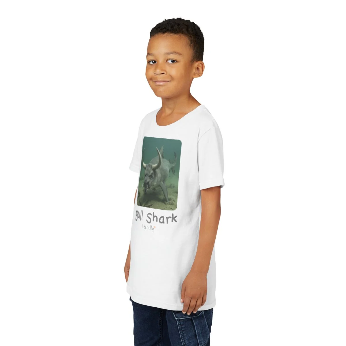 Literally Bull Shark T-Shirt – Photo – Kids & Adults - Image 5