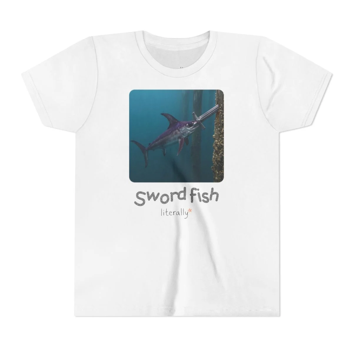 Literally Swordfish T-Shirt – Photo – Kids & Adults - Image 4