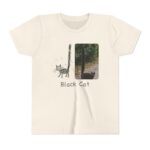 literally flagpole-tail black cat kids’ t-shirt