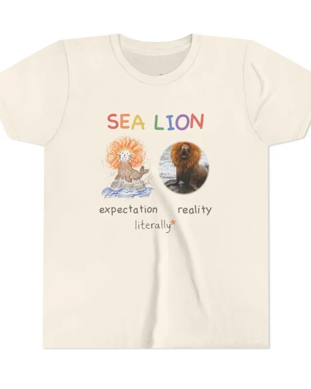 literally a sea lion expectation kids' t-shirt