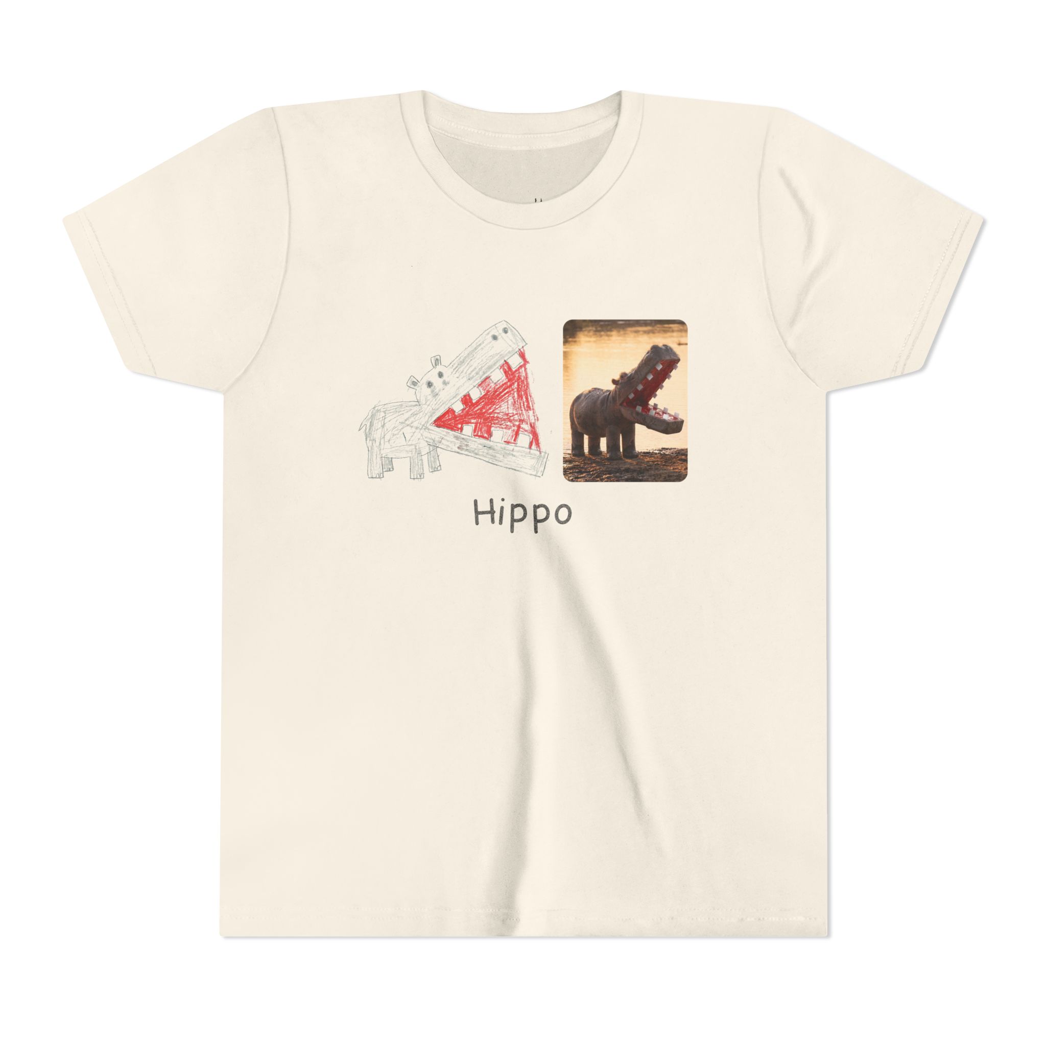literally hippo box jaw kids' t-shirt