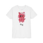 literally dinner-plate pig kids’ t-shirt