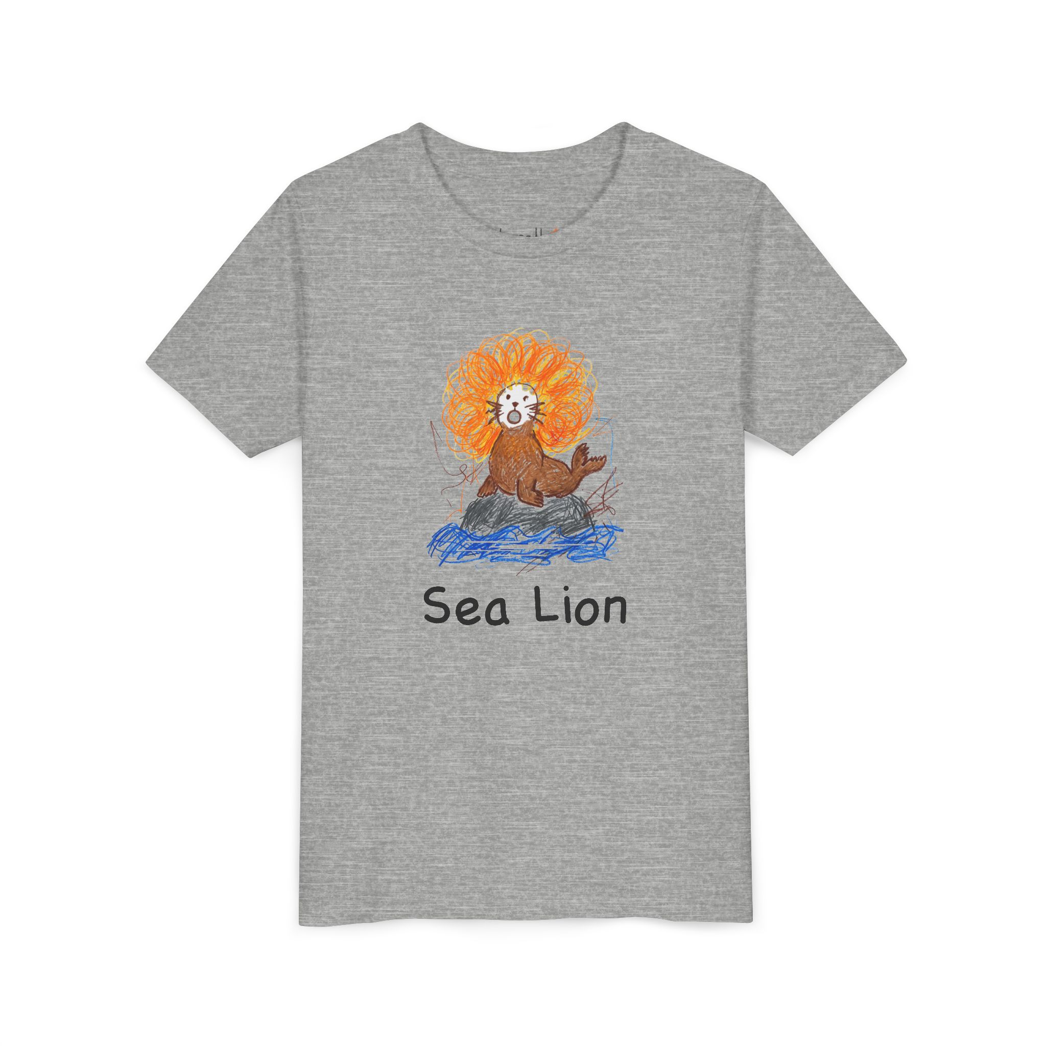 literally sea lion kids' t-shirt with name on front - Image 3