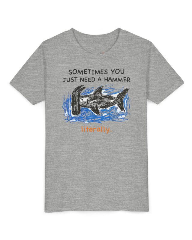 literally a hammerhead with a hammer kids' t-shirt