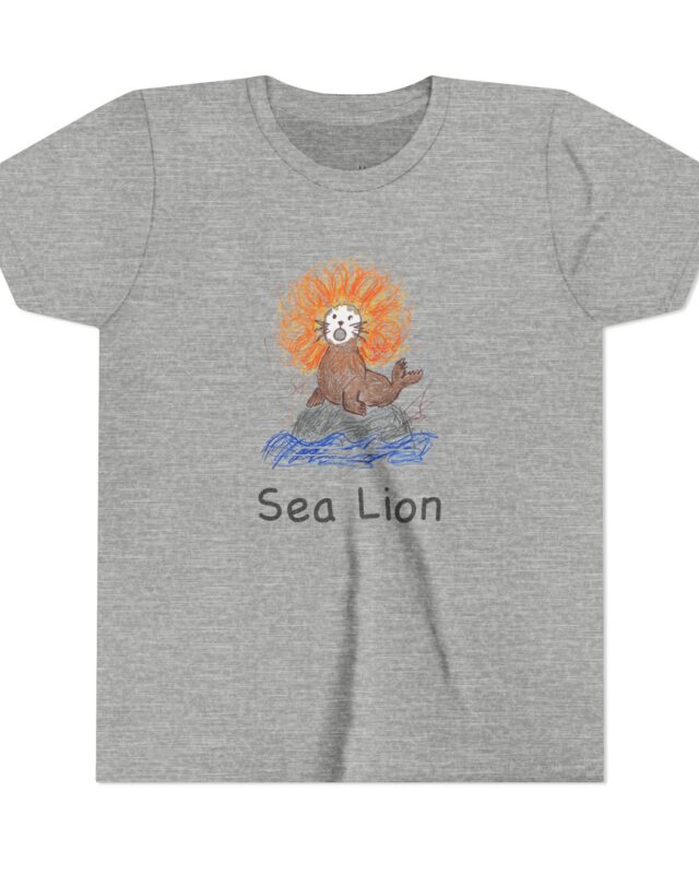 literally sea lion kids' t-shirt with name on front