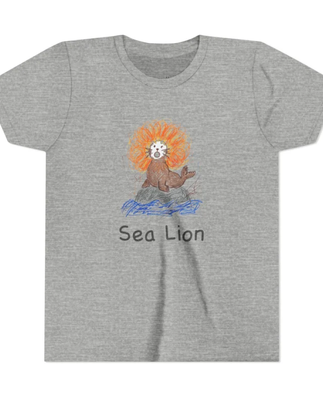 literally sea lion kids' t-shirt with name on front