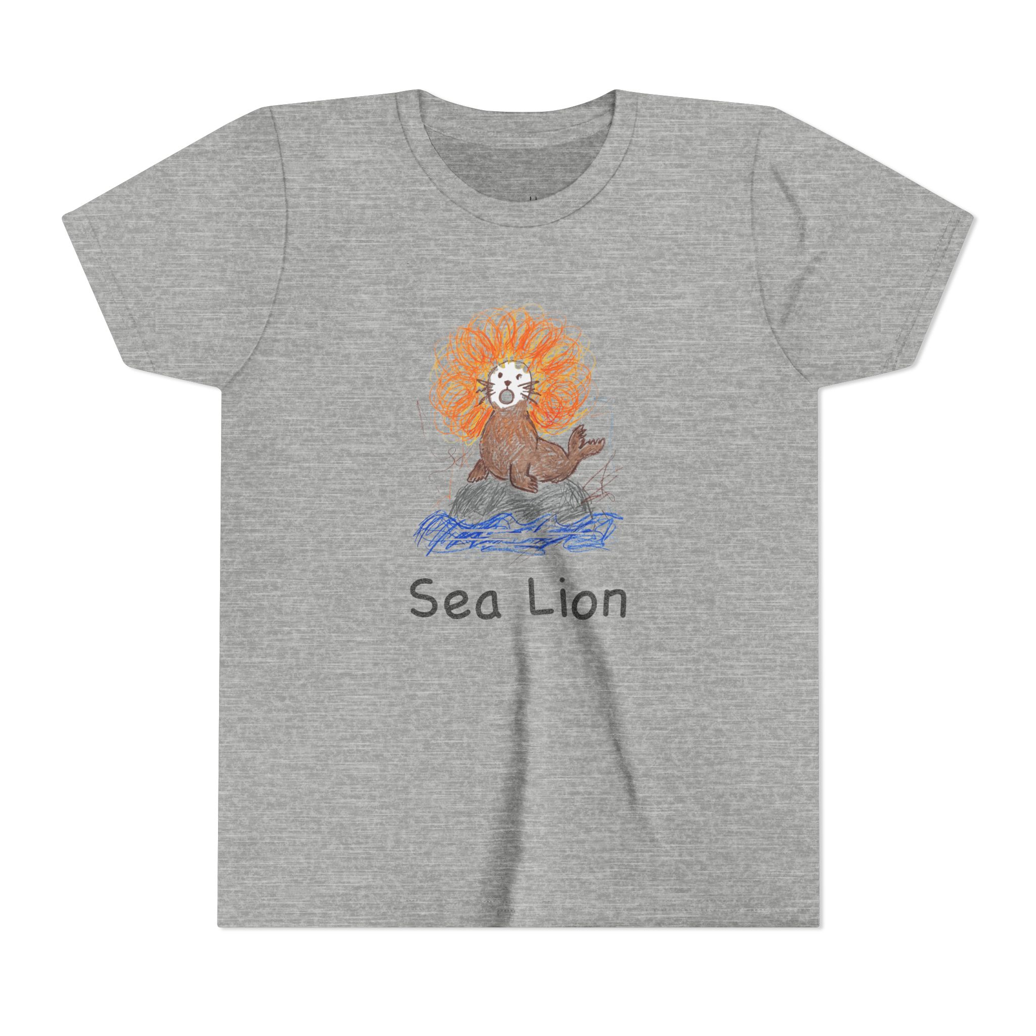 literally sea lion kids' t-shirt with name on front