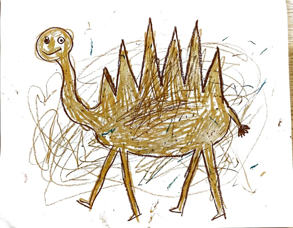 The crayon drawing of the Camel