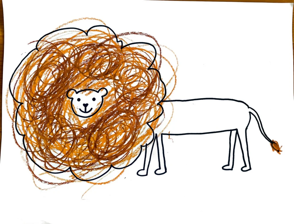 The crayon drawing of the Lion