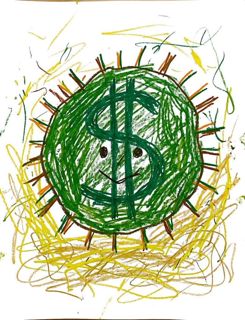 The crayon drawing of the Sand Dollar