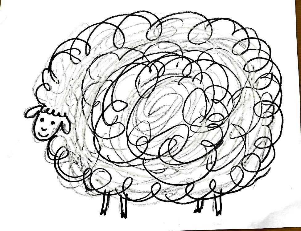 The crayon drawing of the Sheep